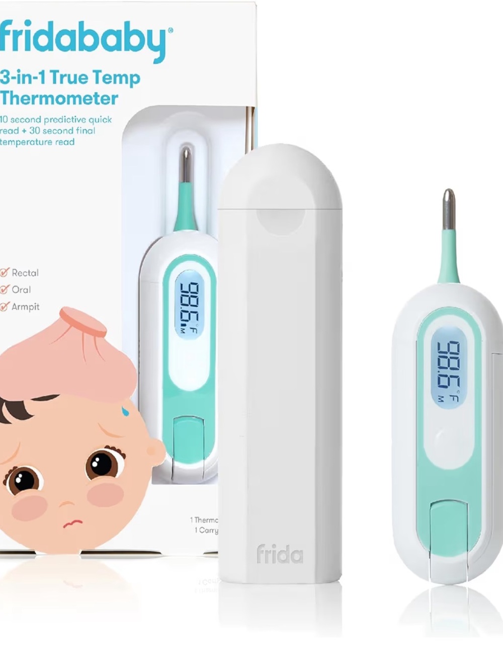 Frida Baby 3-in-1 Rectal, Underarm & Oral Thermometer for Kids